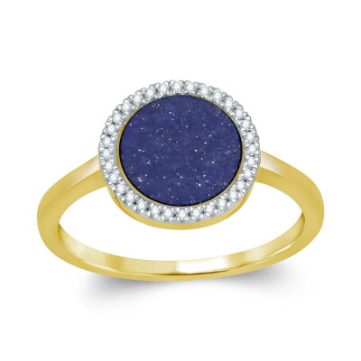 Bague collection Ronde pierre fine entourage diamant