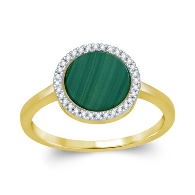 Bague collection Ronde pierre fine entourage diamant