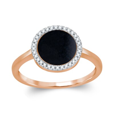 Bague collection Ronde pierre fine entourage diamant