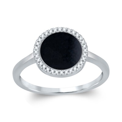 Bague collection Ronde pierre fine entourage diamant