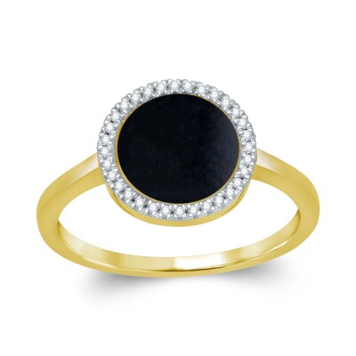 Bague collection Ronde pierre fine entourage diamant