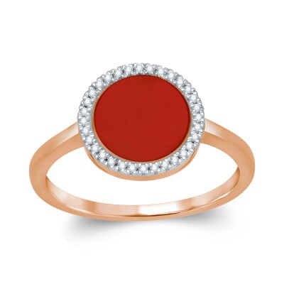 Bague collection Ronde pierre fine entourage diamant
