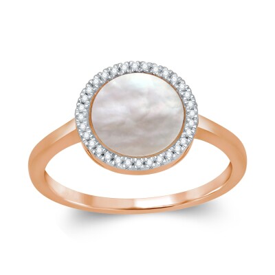 Bague collection Ronde pierre fine entourage diamant