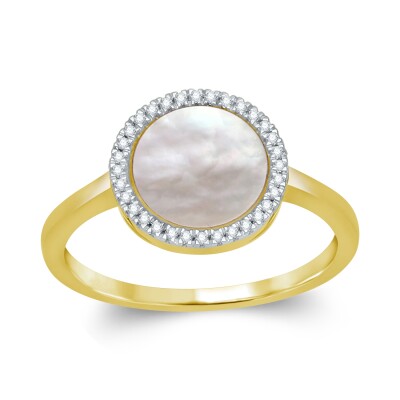 Bague collection Ronde pierre fine entourage diamant