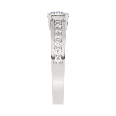 Bague solitaire Toi et Moi or blanc et diamant