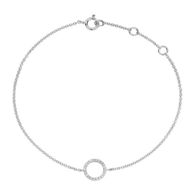 Bracelet tendance or blanc cercle diamants
