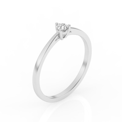 Solitaire Platine Tendance Diamant 0,10 carats GHSI