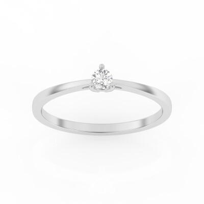 Solitaire Platine Tendance Diamant 0,10 carats GHSI