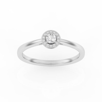 Bague solitaire tendance platine et diamants