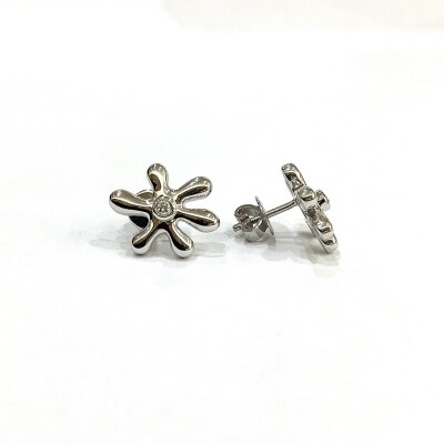 Boucles d’oreilles en Or Blanc « SPLASH » & Diamants