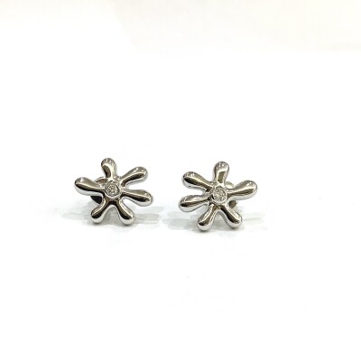 Boucles d’oreilles en Or Blanc « SPLASH » & Diamants