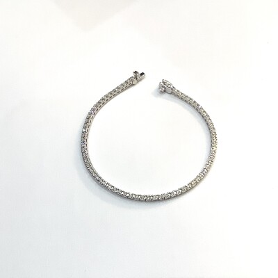 Bracelet rivière or blanc diamants