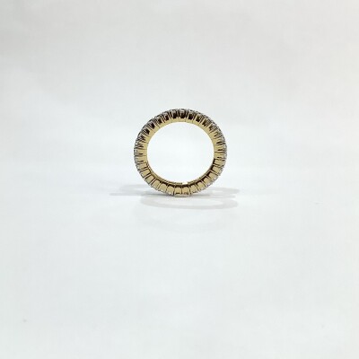 Alliance extensible or jaune et or blanc tour complet diamants