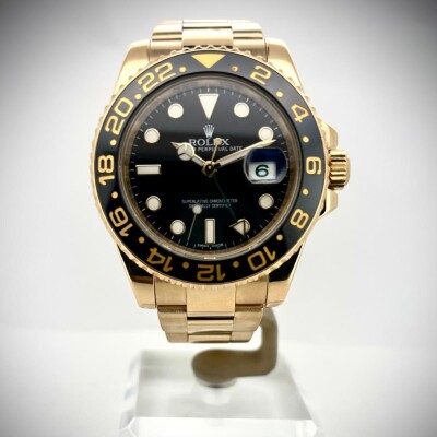 Montre Rolex Gmt-master II Or jaune cadran noir