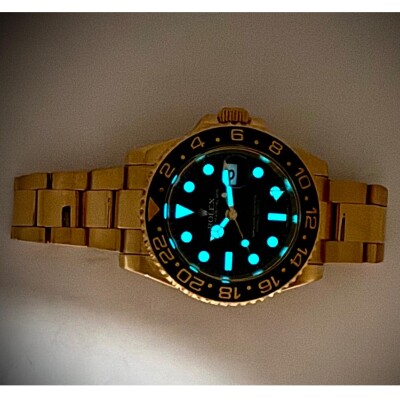 Montre Rolex Gmt-master II Or jaune cadran noir