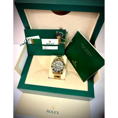 Montre Rolex Gmt-master II Or jaune cadran noir
