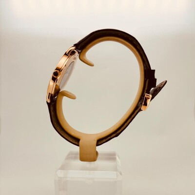 Montre Ronde Louis Cartier, 36 mm, or rose, cuir
