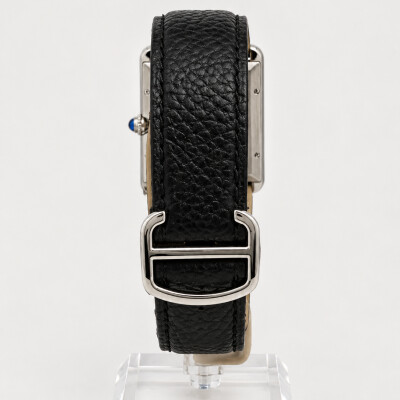Montre Tank Solo, XL, acier, cuir
