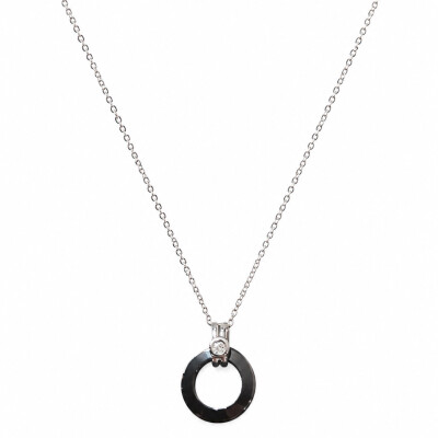 Collier Ultimate or blanc et céramique noir