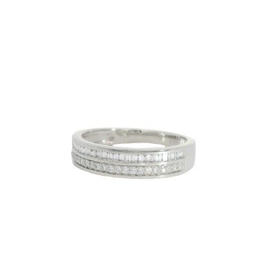 Alliance en or blanc et diamants de 0.348ct