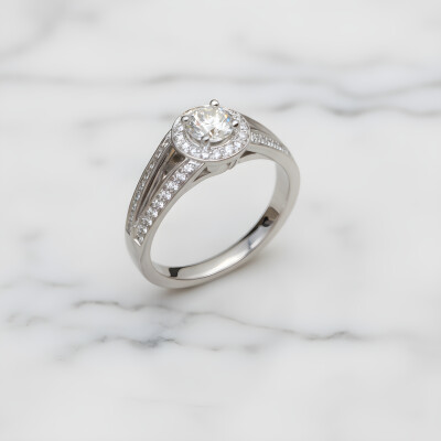 Solitaire entourage diamants