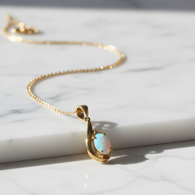 Pendentif Opale et or jaune