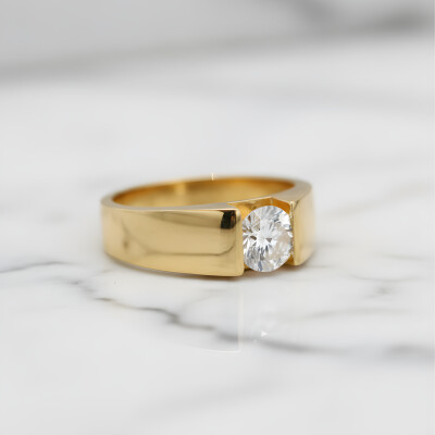 Solitaire or jaune diamant