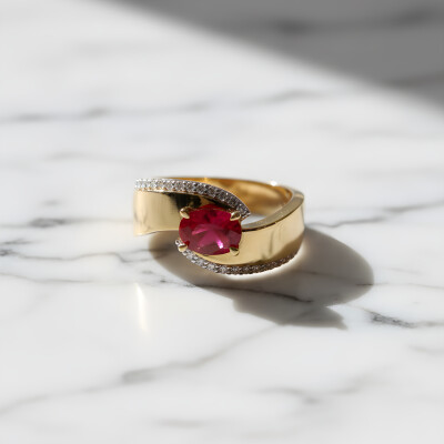 Bague rubis et diamants