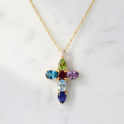 Chaine et pendentif pierre fines