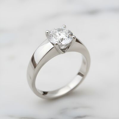 Solitaire platine et diamant