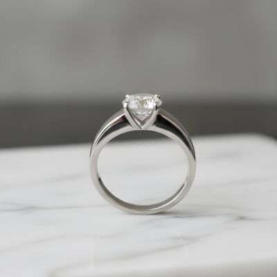 Solitaire platine et diamant