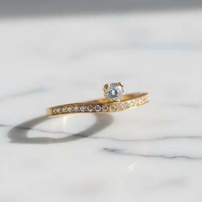 Bague or rose et diamants