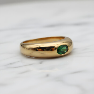 Jonc or jaune et tsavorite