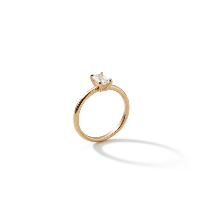 Solitaire or rose, diamant light brown