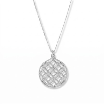 Collier or blanc et diamants