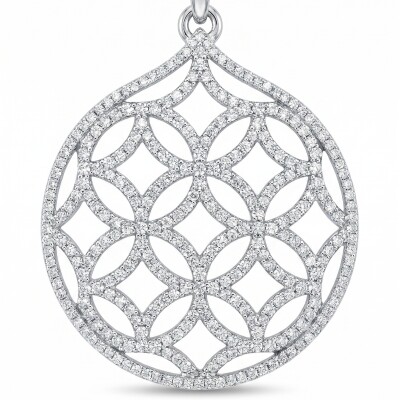 Collier or blanc et diamants