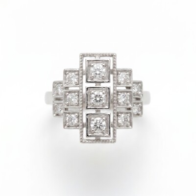 Bague or blanc et diamants