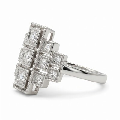 Bague or blanc et diamants