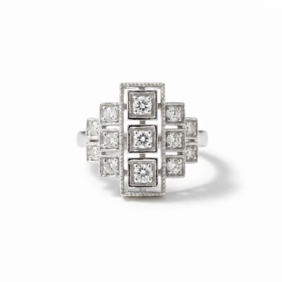 Bague or blanc et diamants