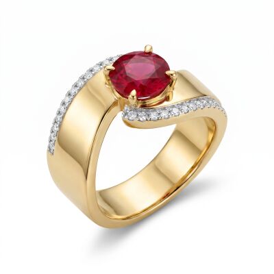 Bague rubis et diamants