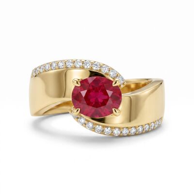 Bague rubis et diamants