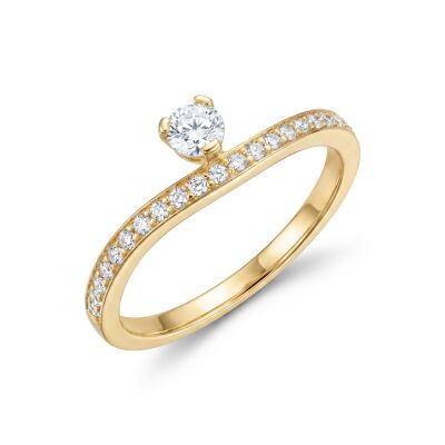 Bague or rose et diamants
