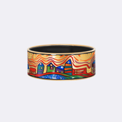 Bracelet FREYWILLE Hommage à Hundertwasser Donna en email plaqué or jaune