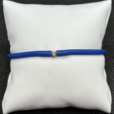 Bracelet My First Diamond original en silicone bleu et diamant