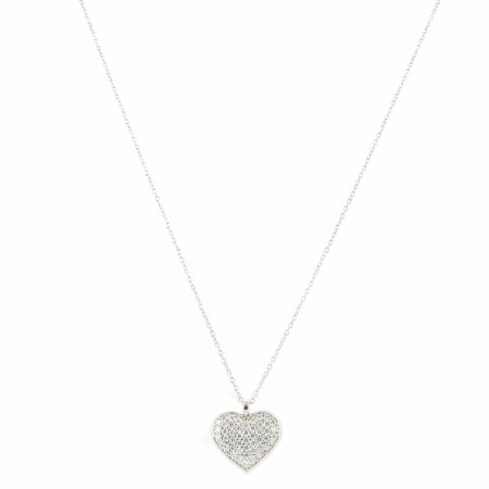 Collier Cœur en or blanc et diamants