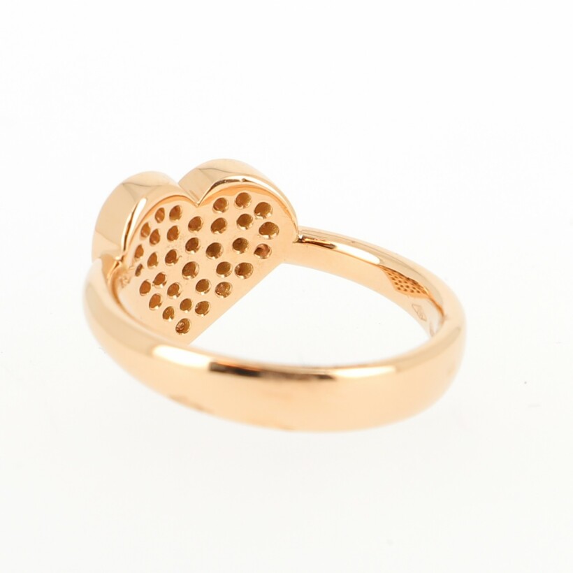 Heart Pink Gold and Diamonds Ring