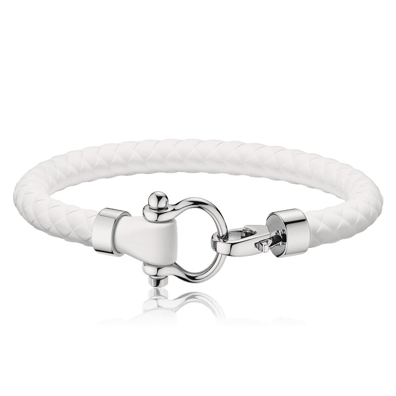 Bracelet OMEGA Sailing  en acier et caoutchouc blanc