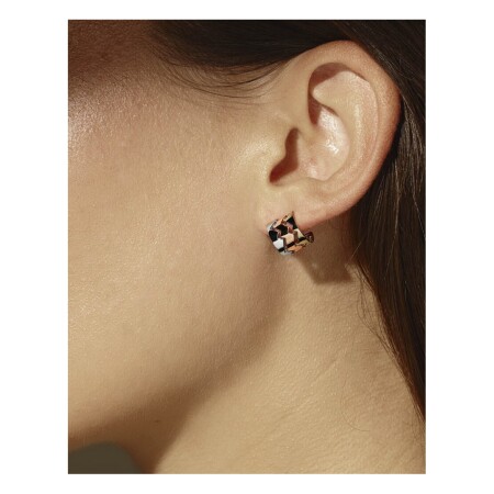 Mono boucle d'oreille Akillis Capture Trilogy en or blanc, or rose et or jaune