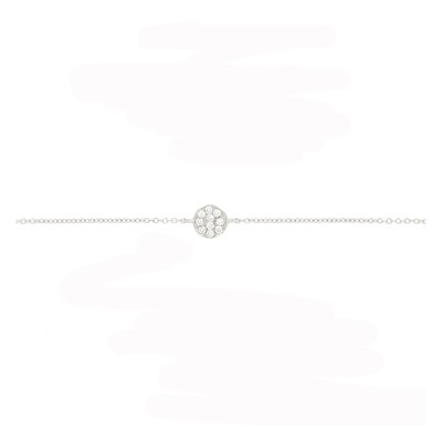 Bracelet or blanc puce serti diamants