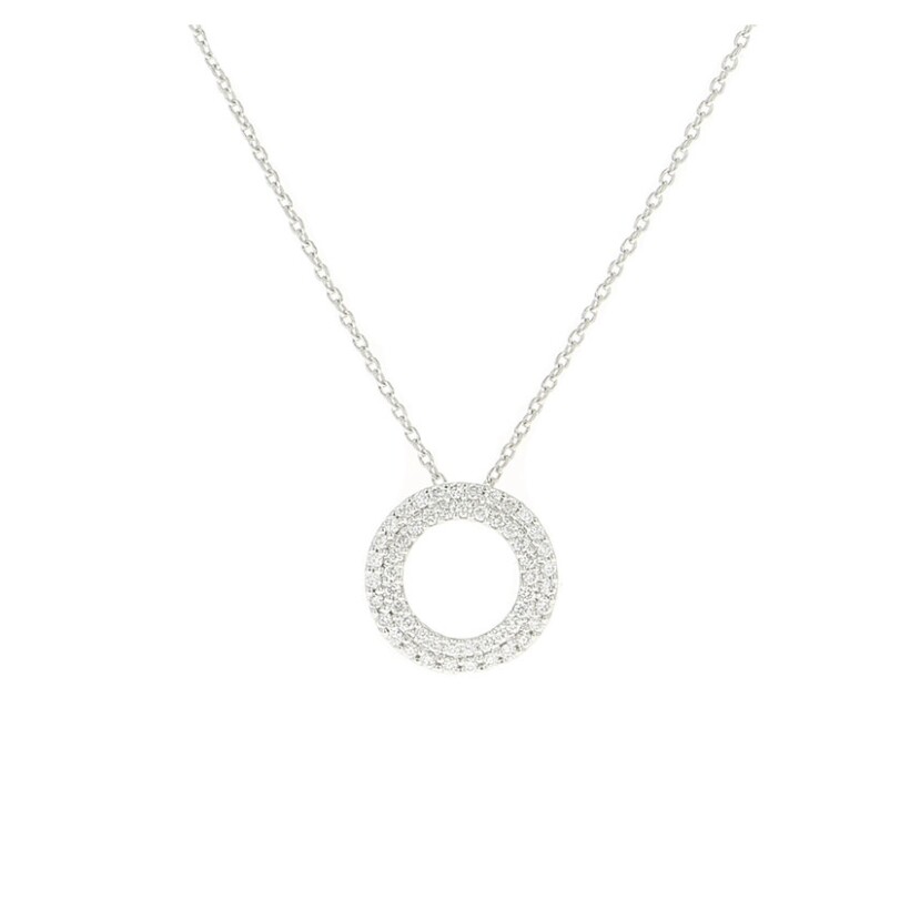 Collier Cercle serti en or blanc et diamants, petit modèle